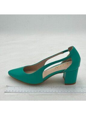 YDN Women Formal Block Heel Cutout Pumps Round Toe Slip On Patent Basic Office D